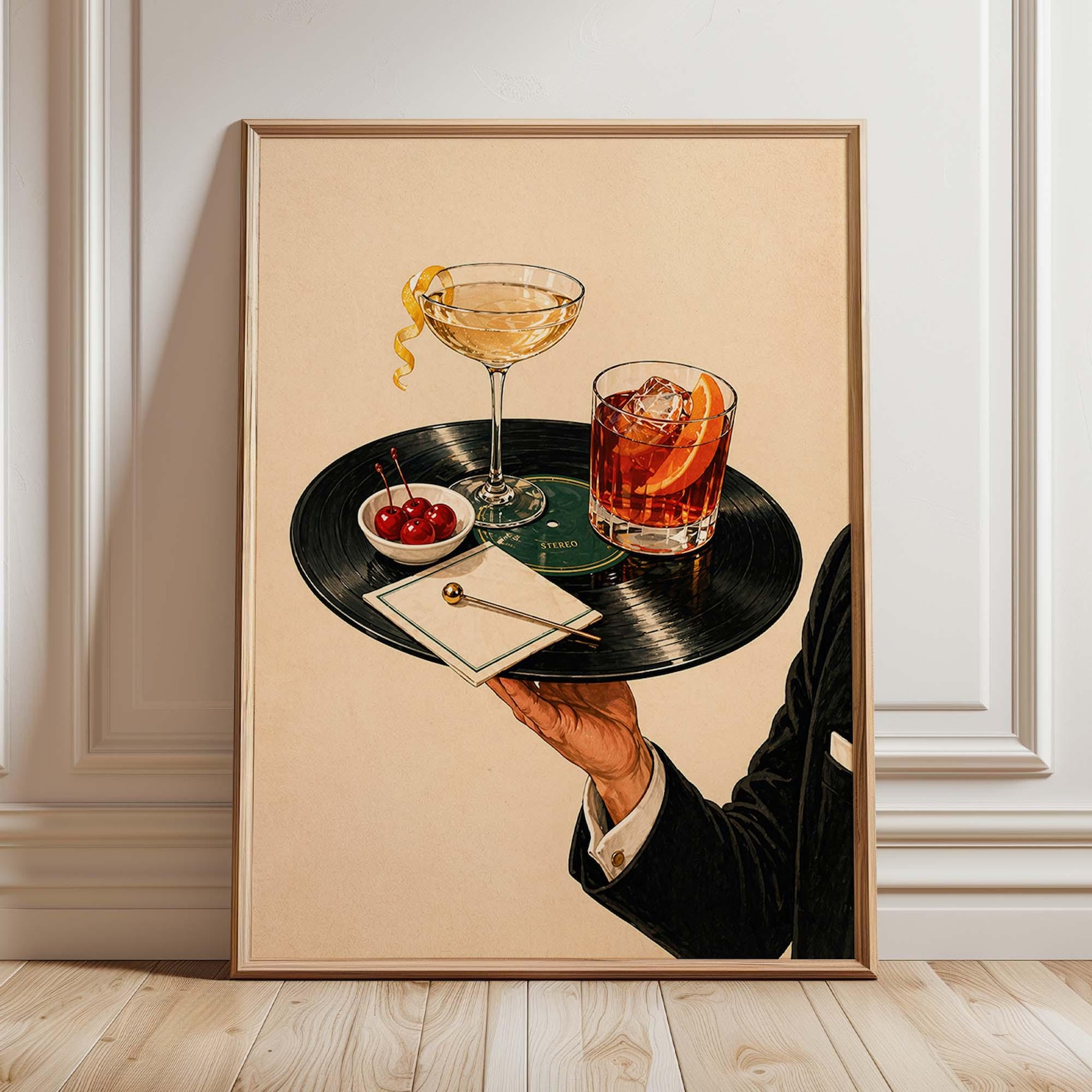 Office Furniture Modern - Vintage Vinyl Record Cocktail Canvas Poster