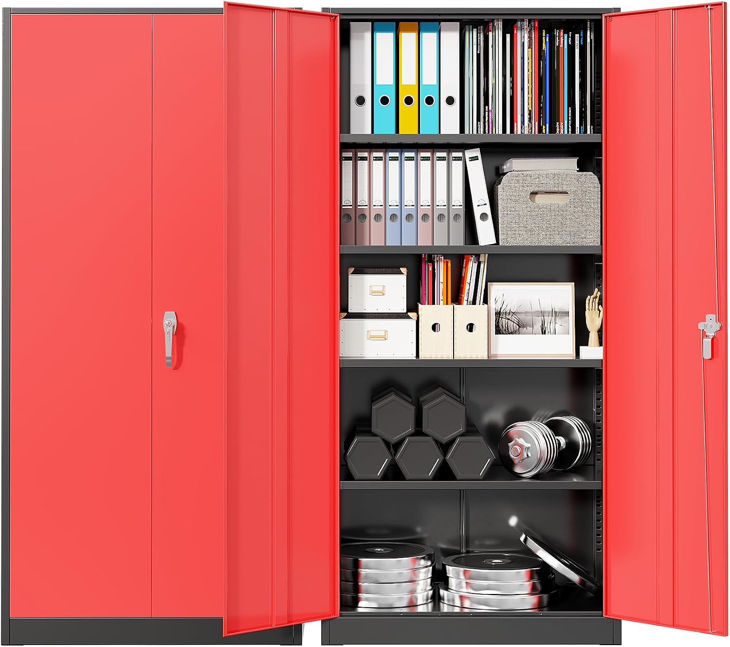 Office Storage Cabinet - Heavy Duty Metal Garage Storage Cabinet,