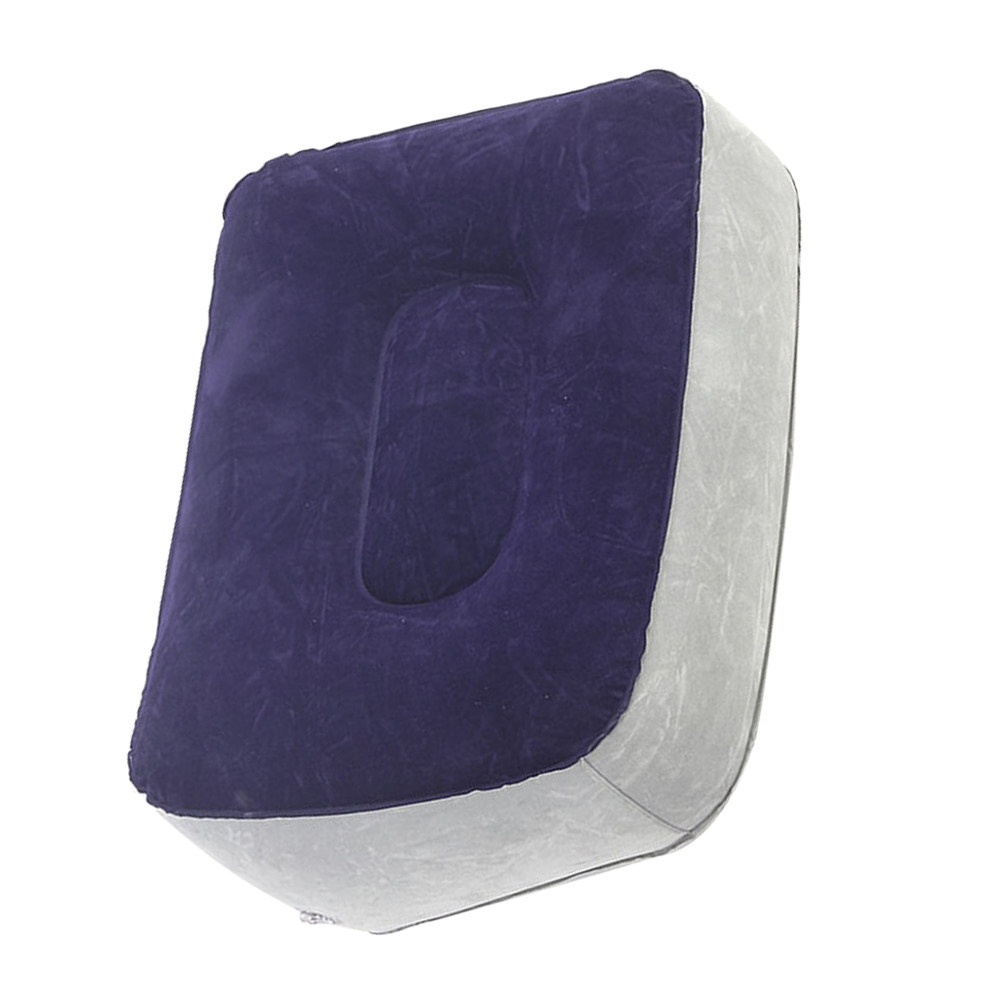Office Footrest Cushion - Gray Blue Inflatable Flocking Footrest Soft