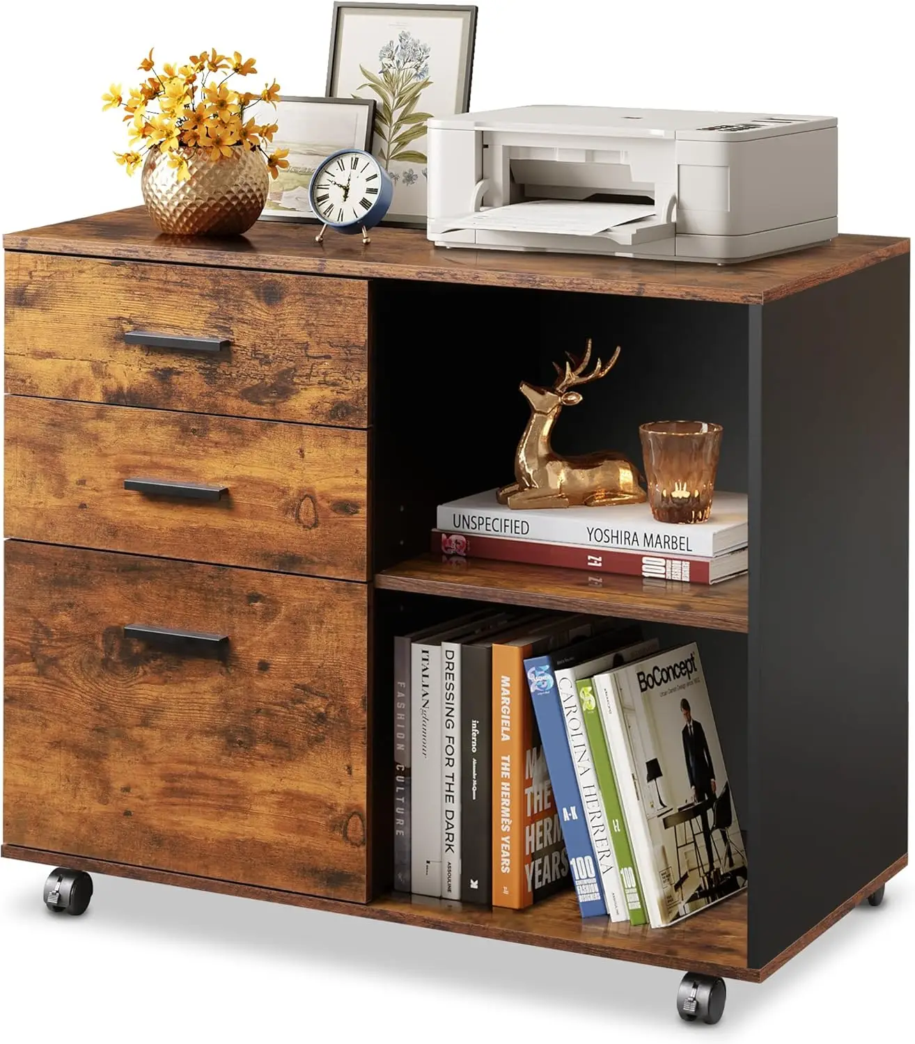 File Cabinet Lateral - 3-Drawer Mobile File Cabinet, Lateral Filing