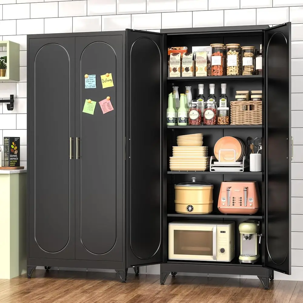 Office Storage Cabinet - 75 Tall Metal Kitchen Pantry Cabinet