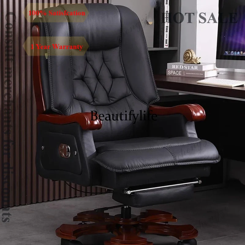 Office Furniture First - R134 Leather Chair First Layer Cowhide