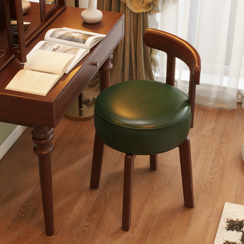 Office Furniture Modern - Solid wood rotating dressing chair, leather