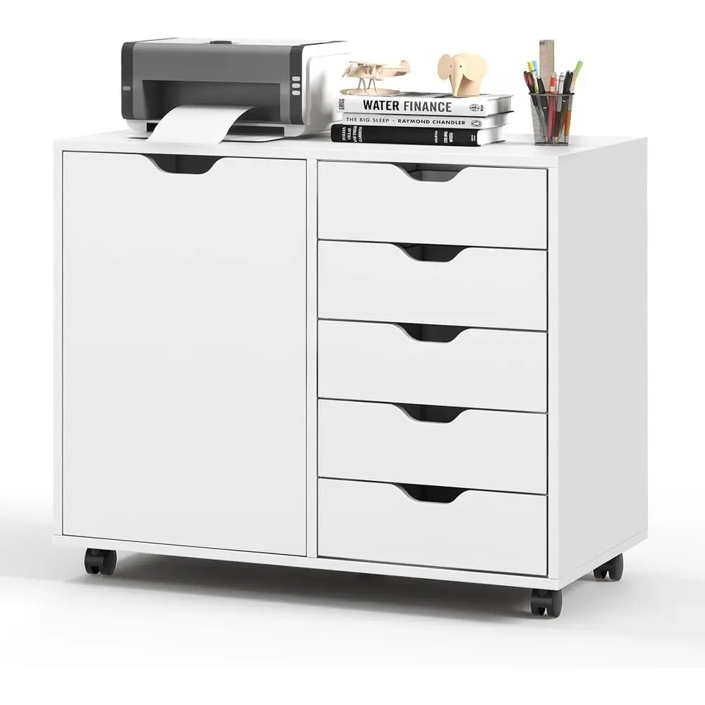 File Cabinet Lateral - 5-Drawer Lateral File Cabinet with Casters,