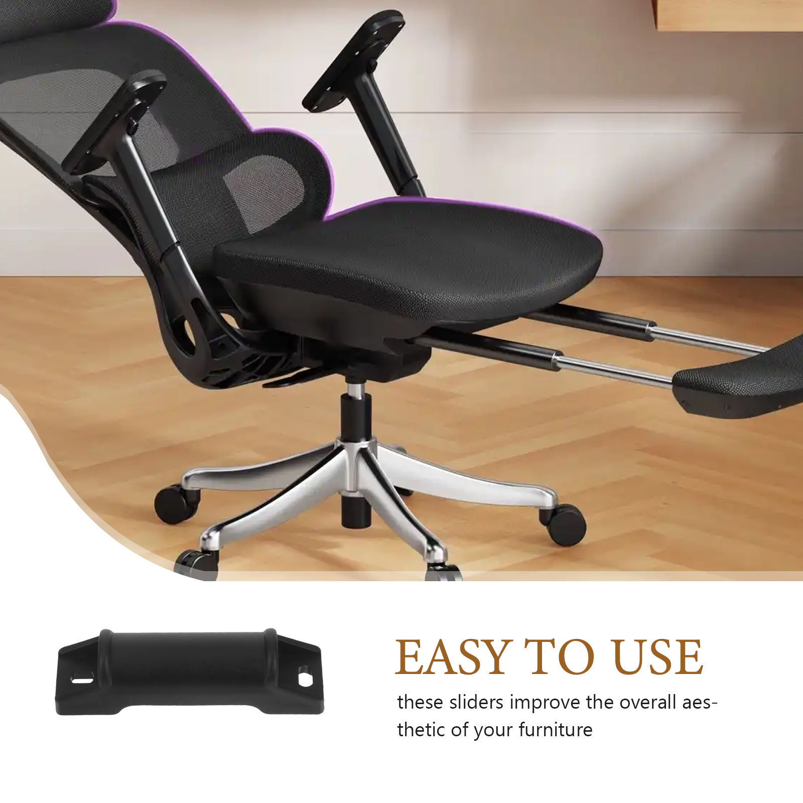Gaming Desk With Hutch - 4pcs Footrest Sliders For Gaming Office