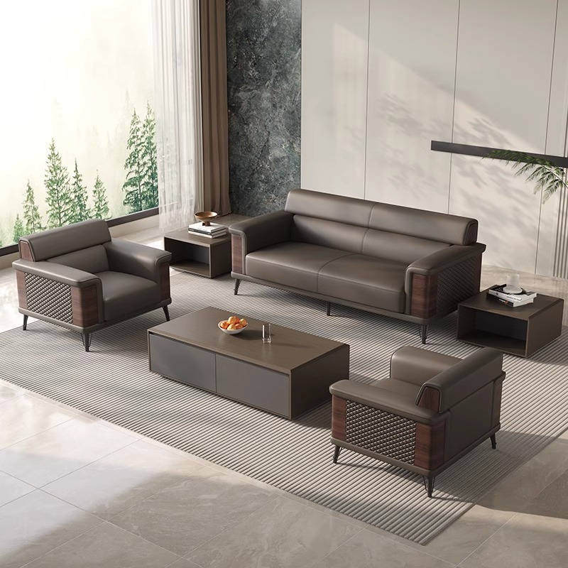 Office Furniture Company - High Pu Leather Office Sofas Coffee