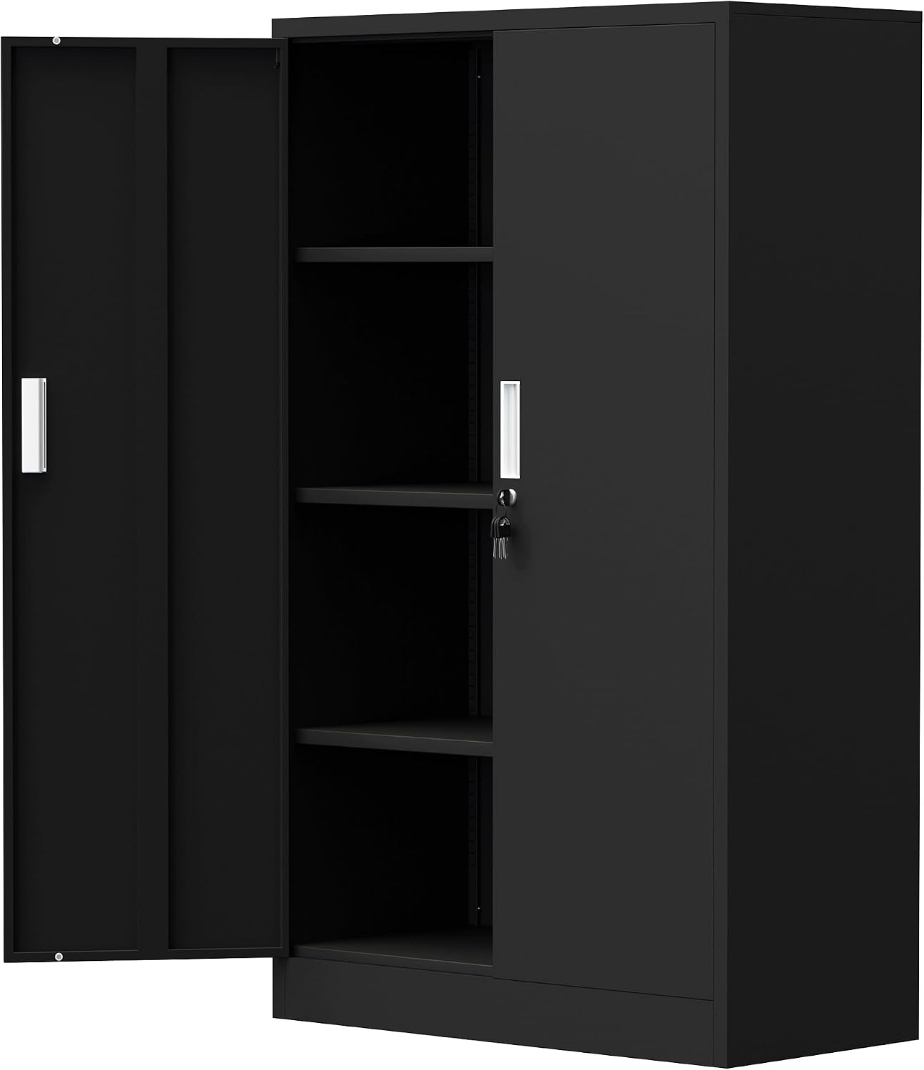 Office Storage Cabinet - 53.5 Inch Tall Metal Lockable Storage
