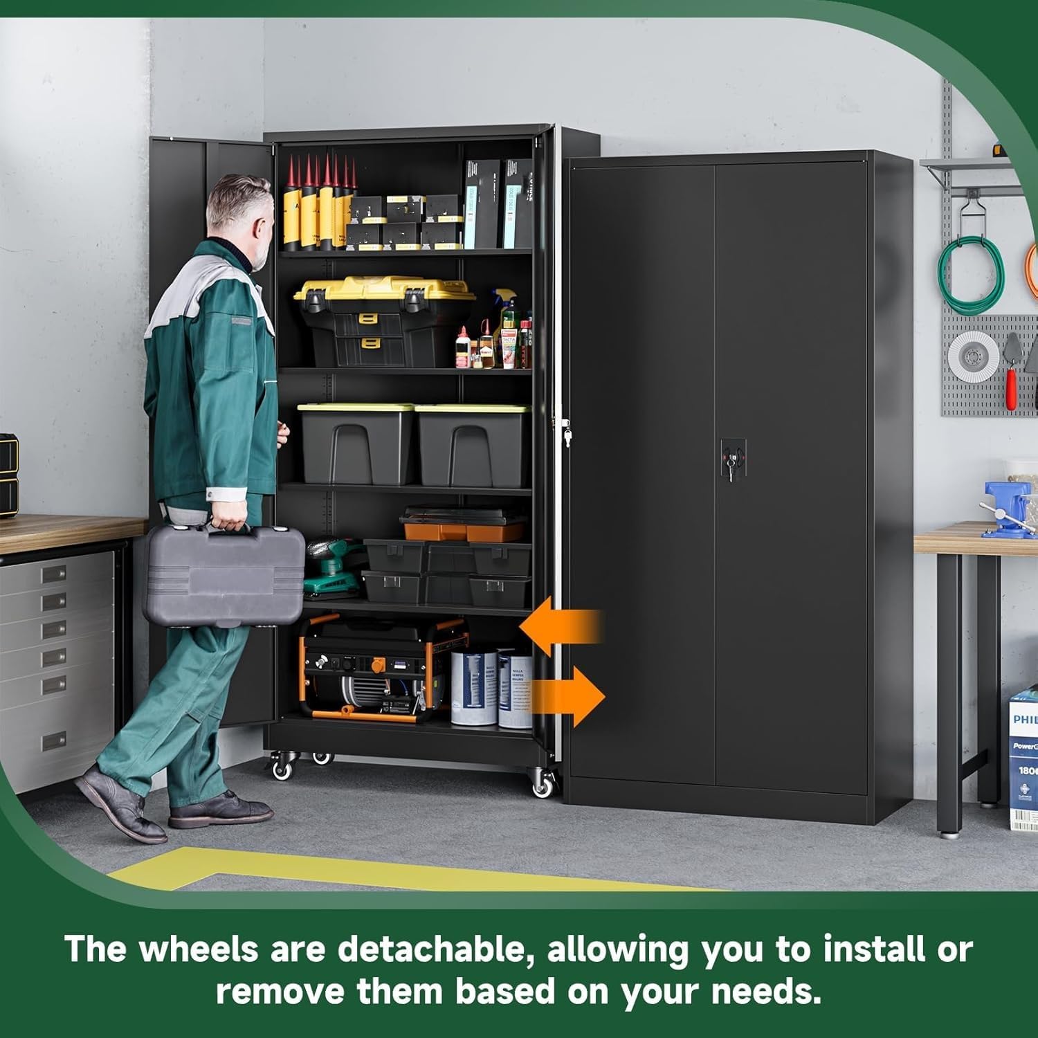 Rolling Metal Garage Storage C - Office Storage Cabinet 评论和价格