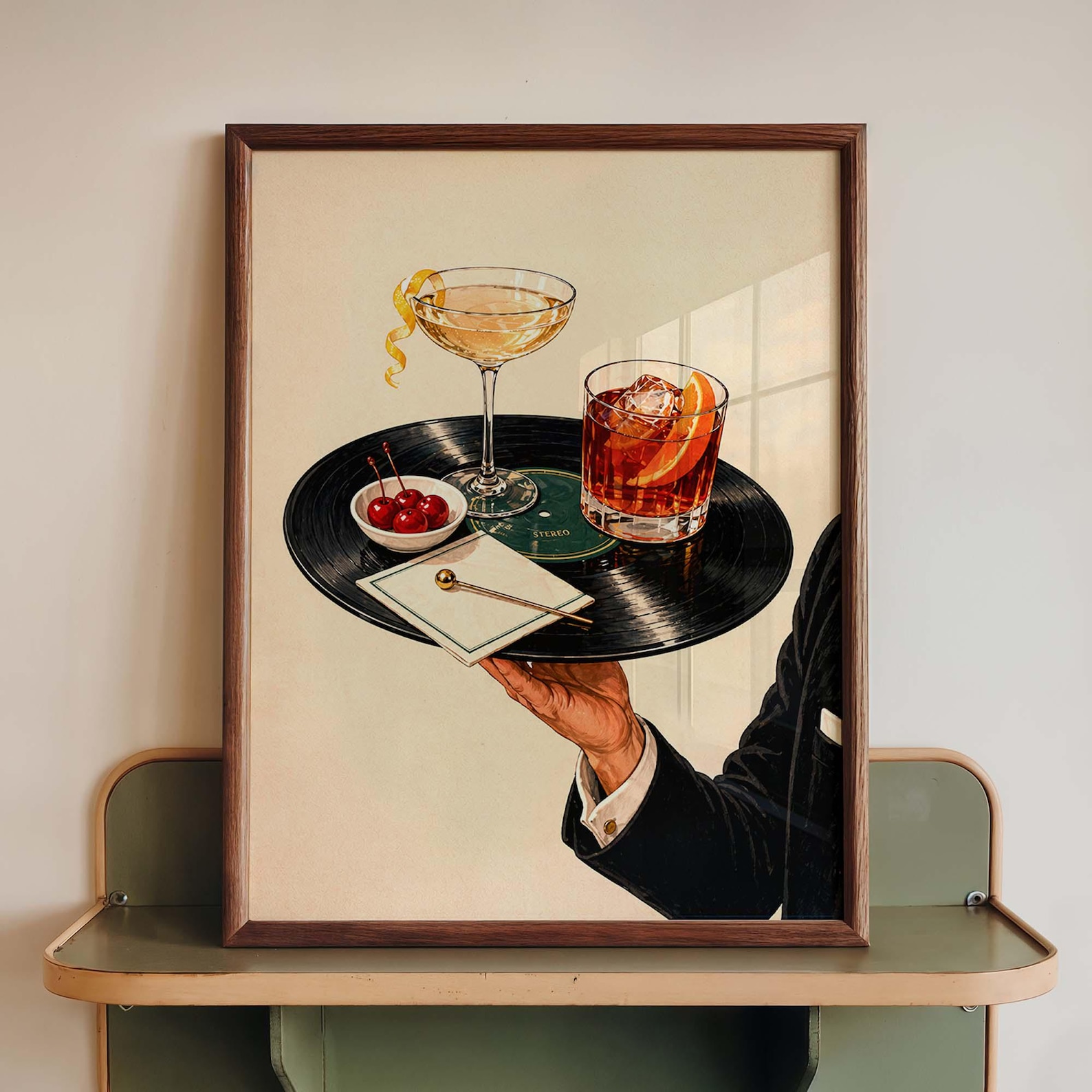 Vintage Vinyl Record Cocktail  - Office Furniture Modern 评论和价格