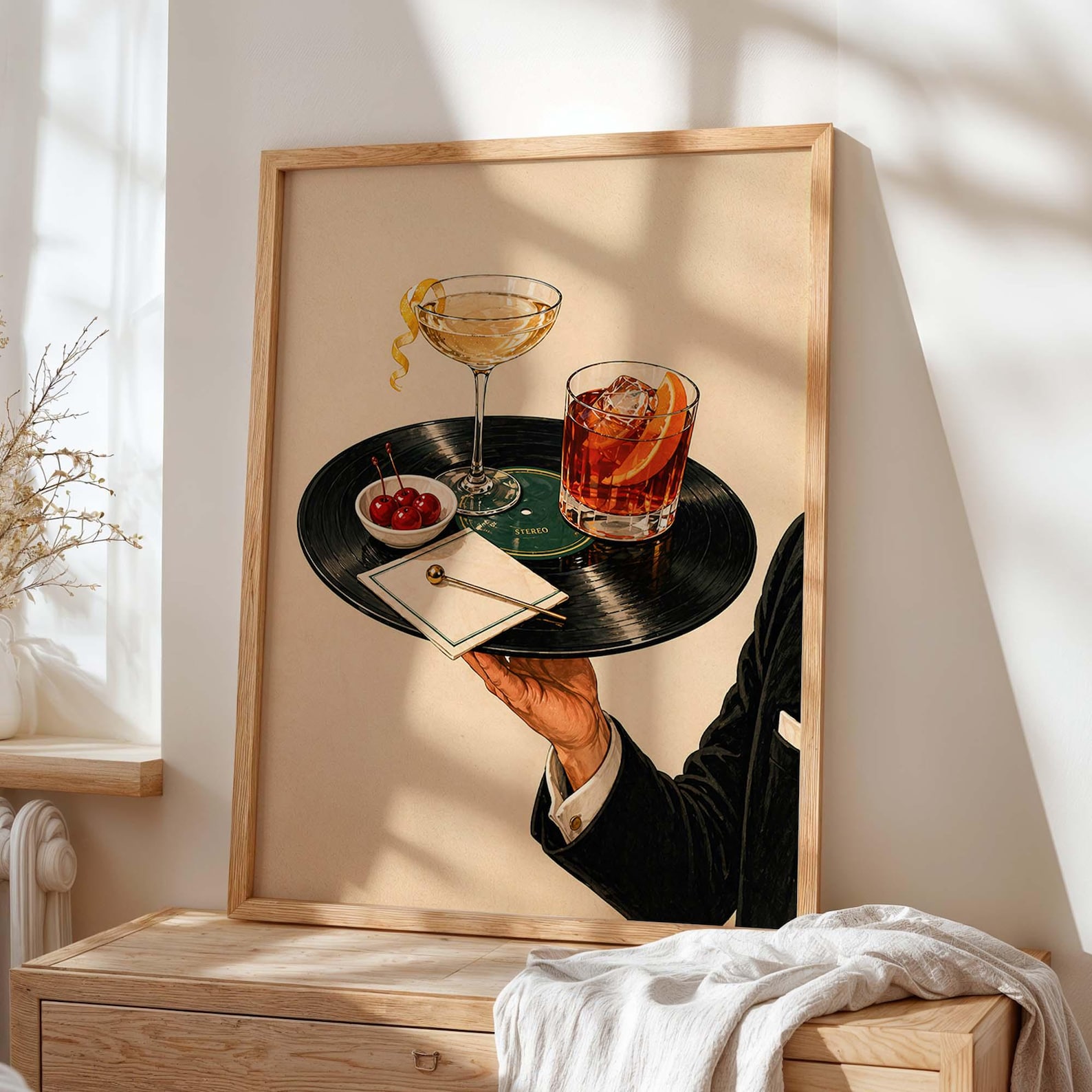 Vintage Vinyl Record Cocktail  - Office Furniture Modern 评论和价格