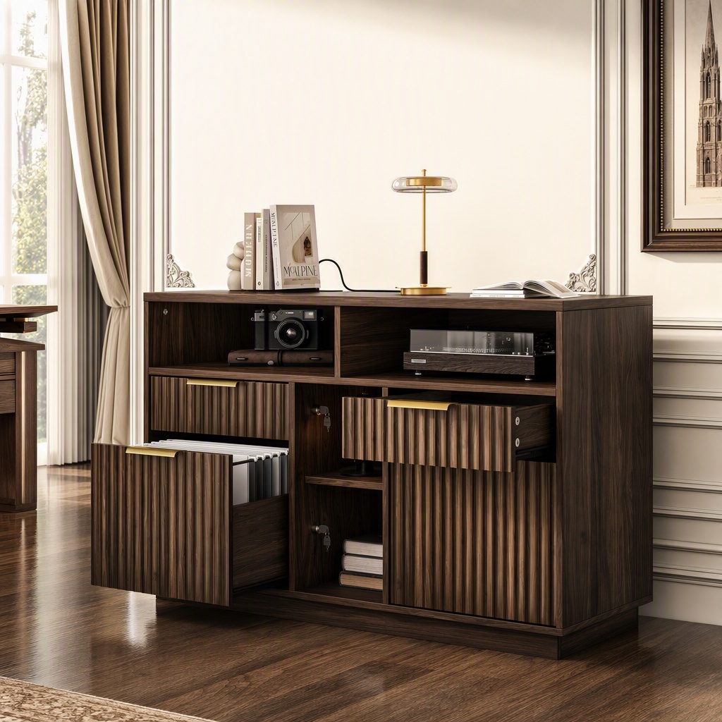 4 Drawer File Cabinet, Fluted  - File Cabinet Lateral 评论和价格