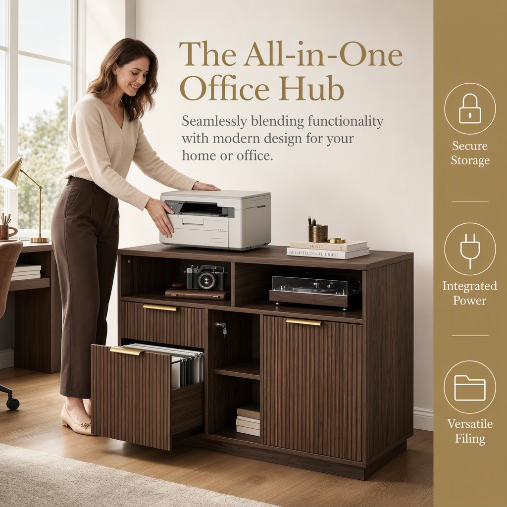4 Drawer File Cabinet, Fluted  - File Cabinet Lateral 评论和价格