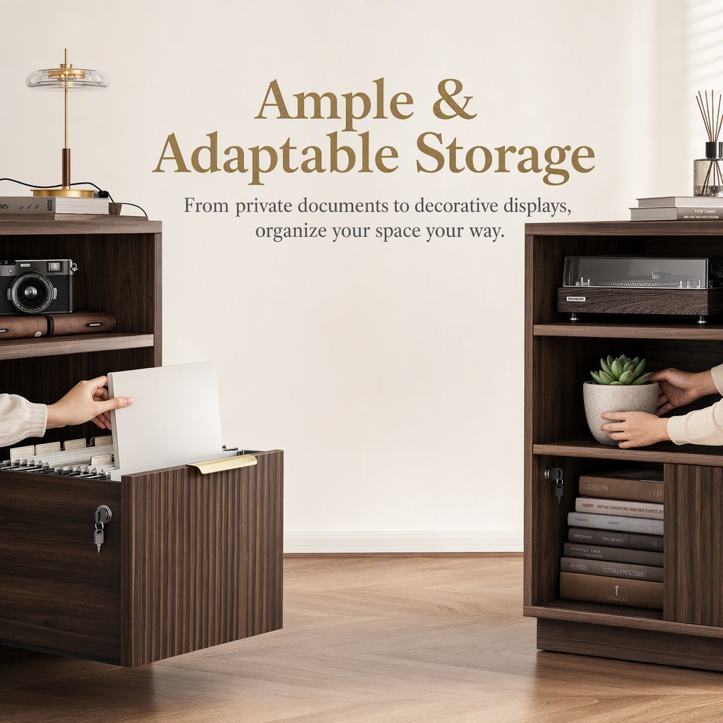 4 Drawer File Cabinet, Fluted  - File Cabinet Lateral 评论和价格