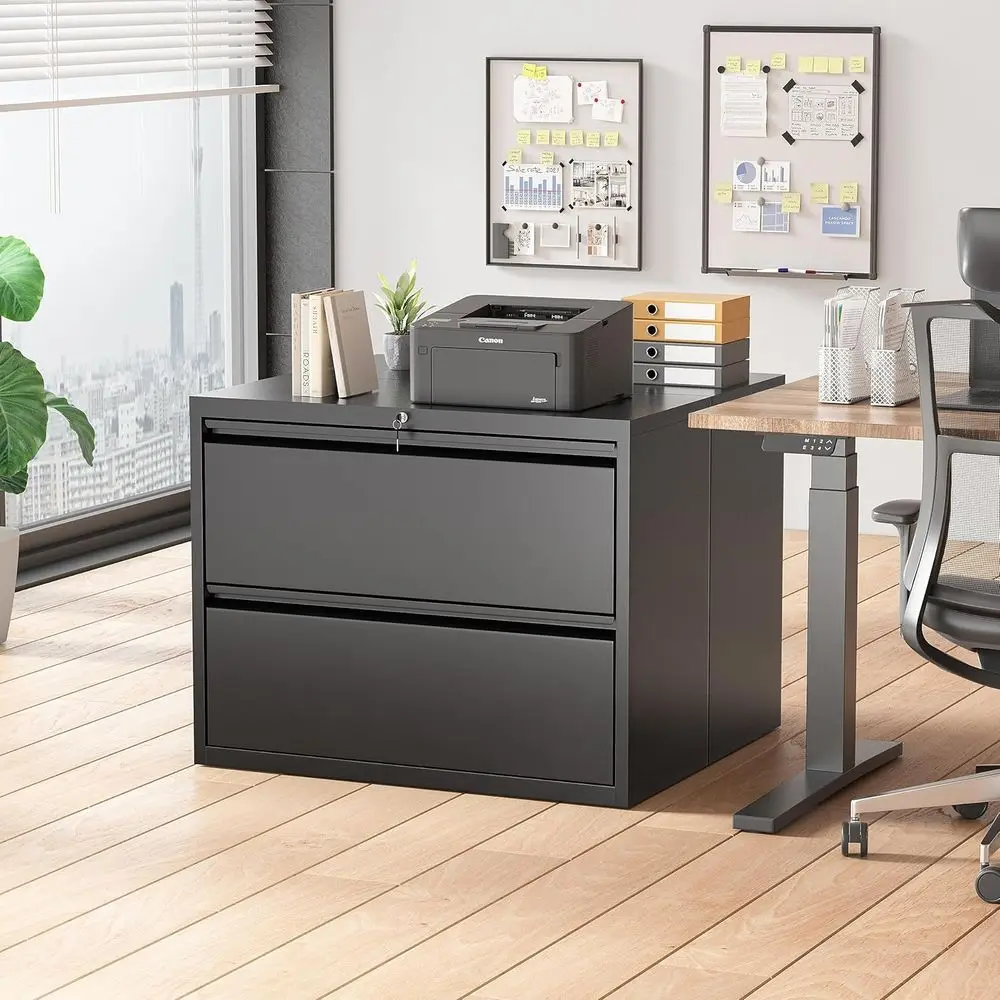 Black Lateral File Cabinet wit - File Cabinet Lateral 评论和价格