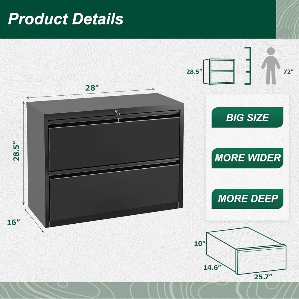 Black Lateral File Cabinet wit - File Cabinet Lateral 评论和价格