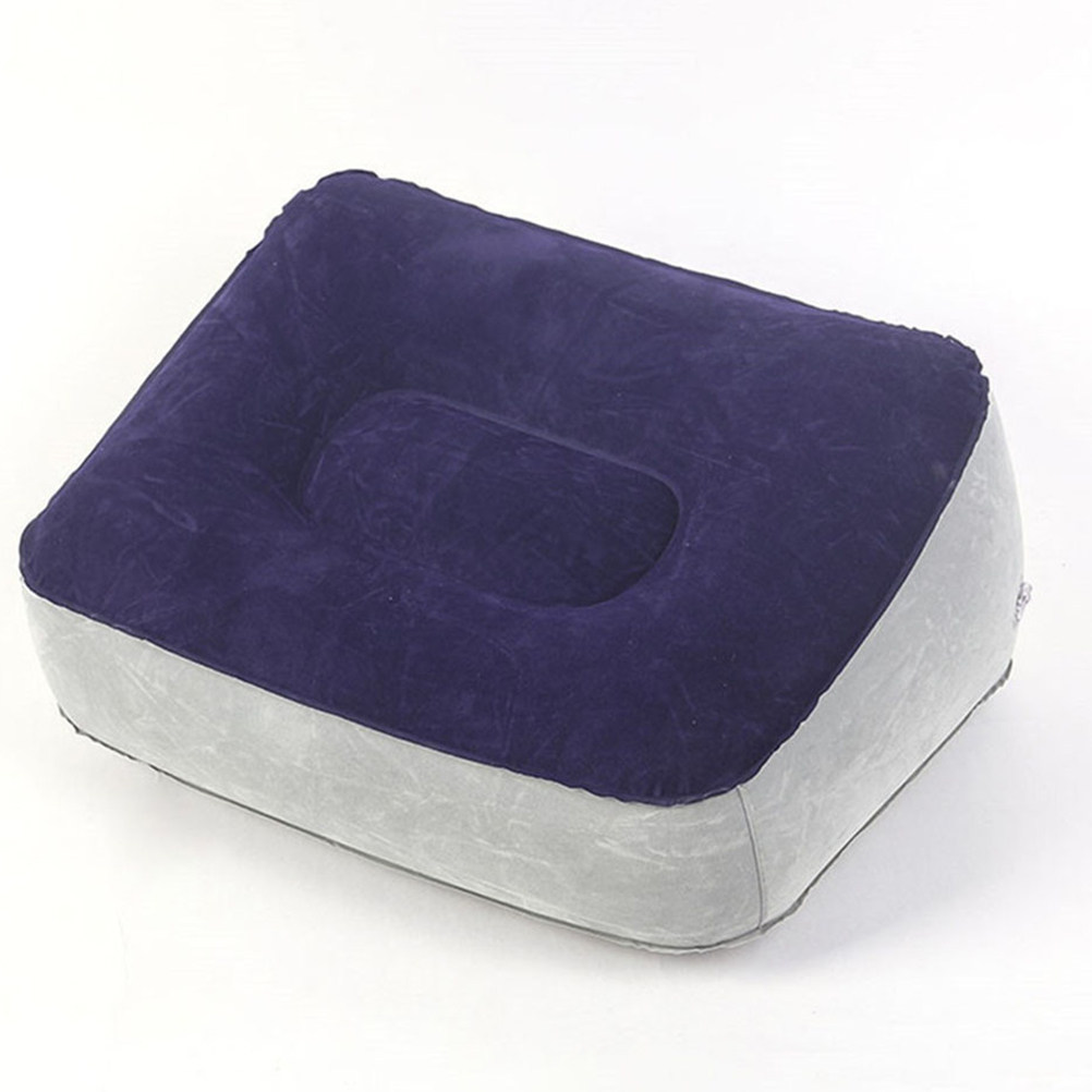 Gray Blue Inflatable Flocking  - Office Footrest Cushion 评论和价格