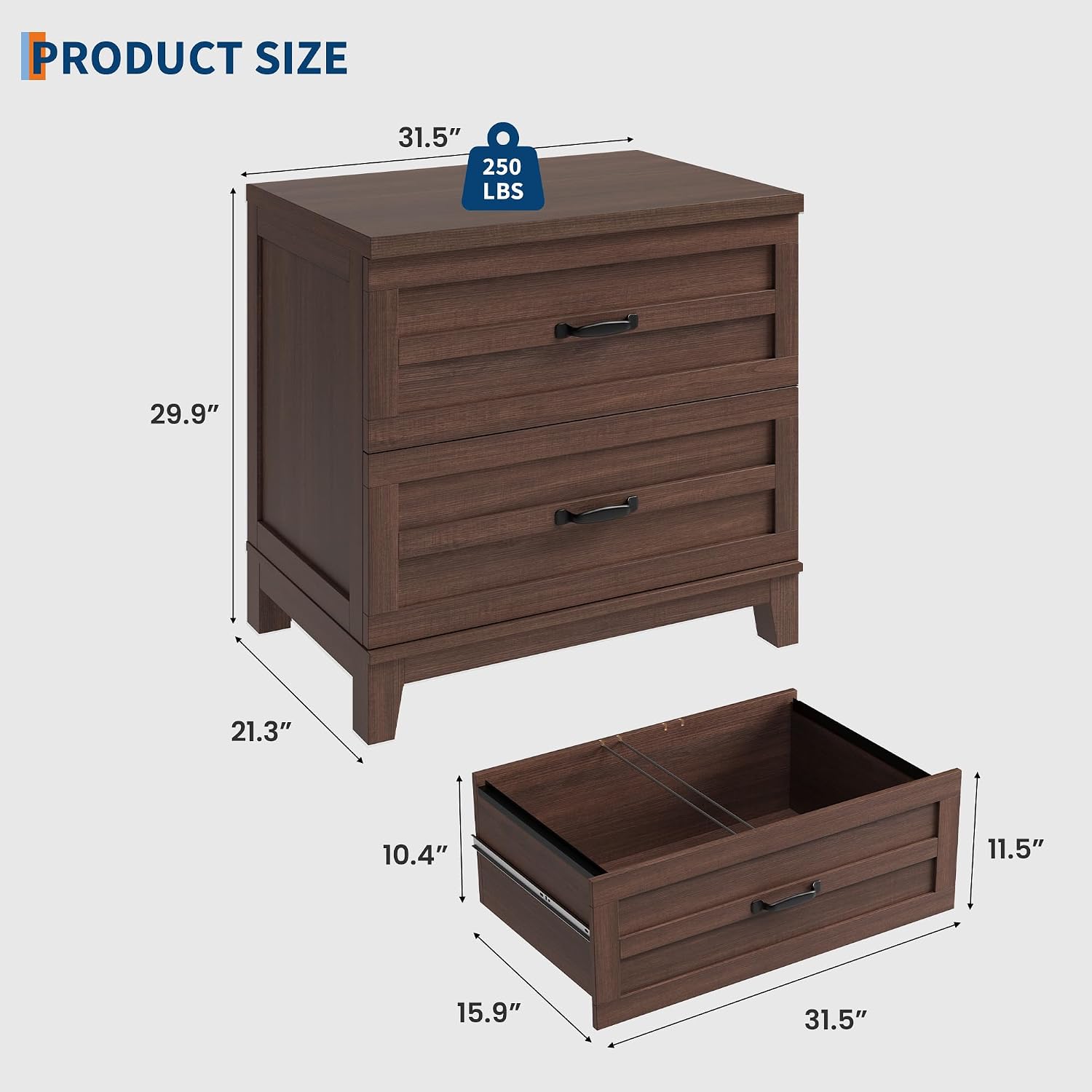 Garvee 2 Drawer Farmhouse Late - File Cabinet Lateral 评论和价格