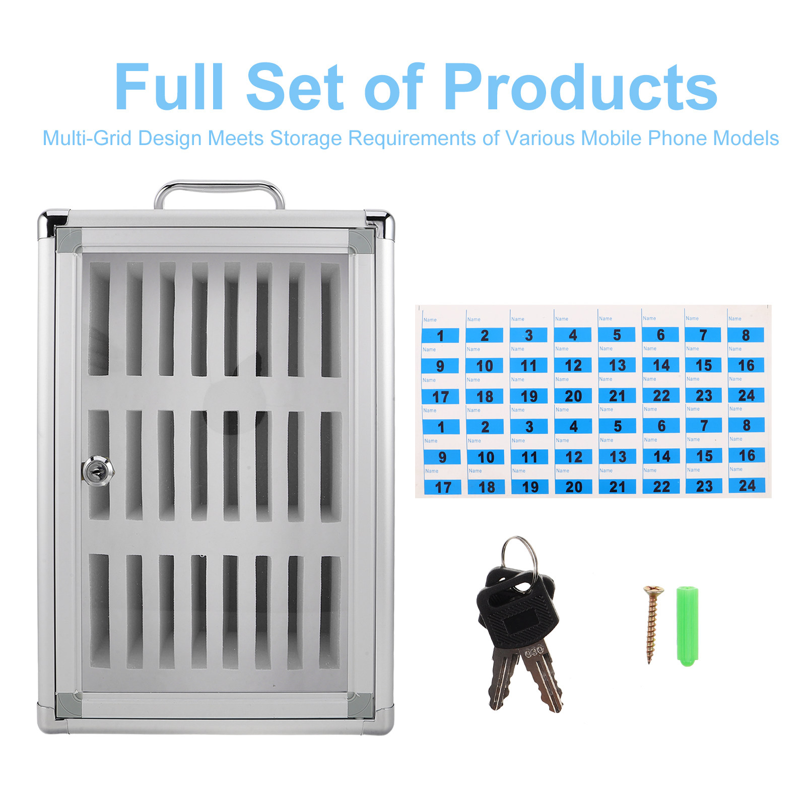 24-Slots Cell Phone Locker Alu - Office Storage Cabinet 评论和价格