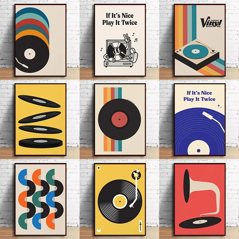 Mid Century Vinyl Record Canva - Office Furniture Modern 评论和价格