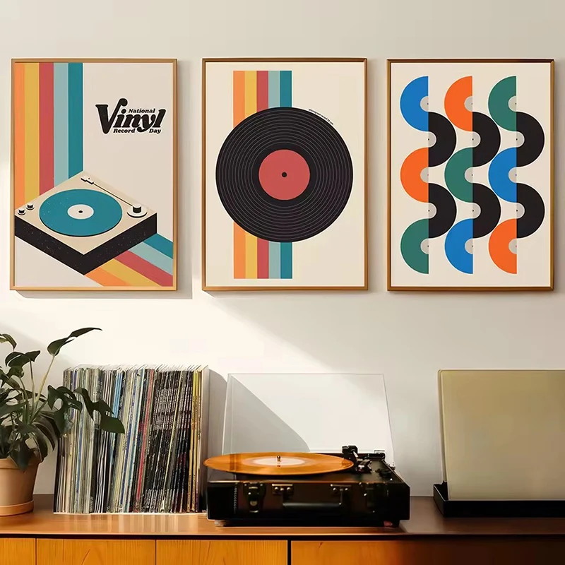 Mid Century Vinyl Record Canva - Office Furniture Modern 评论和价格