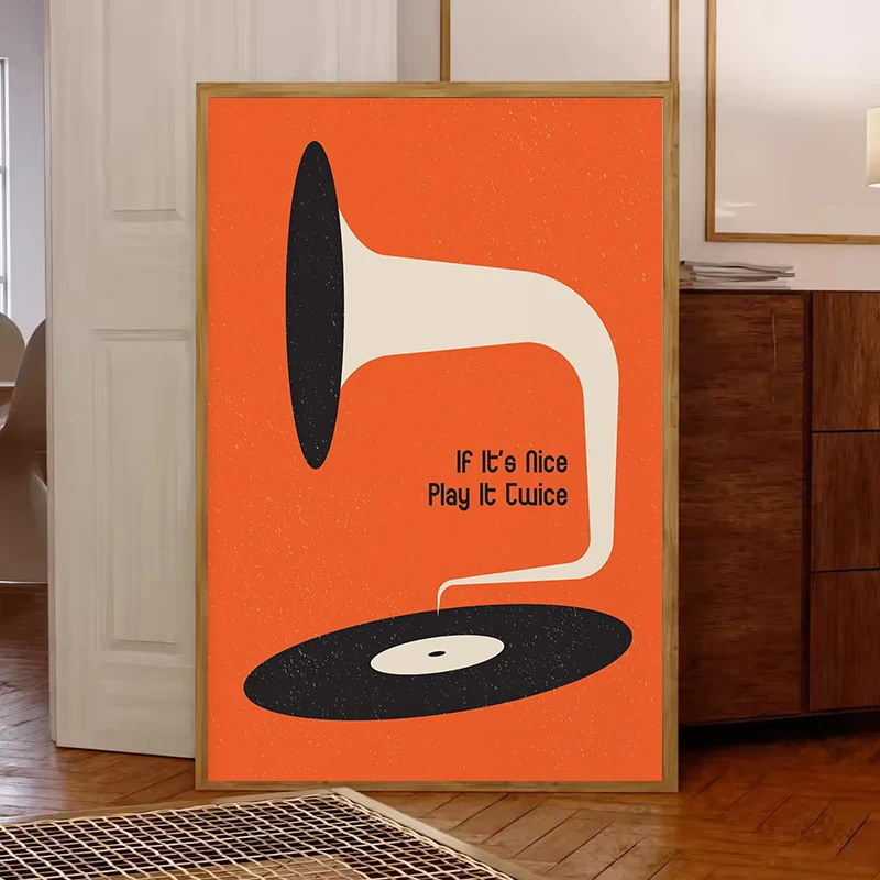 Mid Century Vinyl Record Canva - Office Furniture Modern 评论和价格