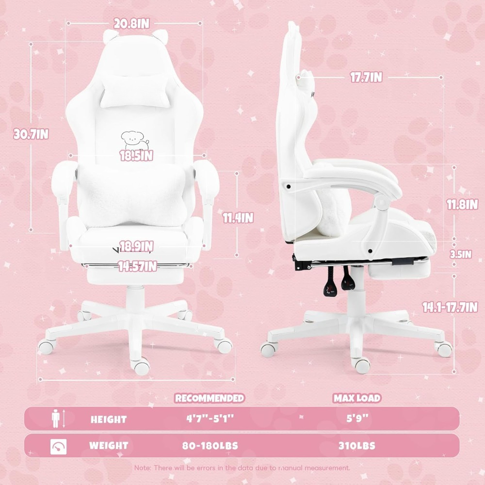Cute Gaming Chair with Lumbar  - Office Footrest Cushion 评论和价格