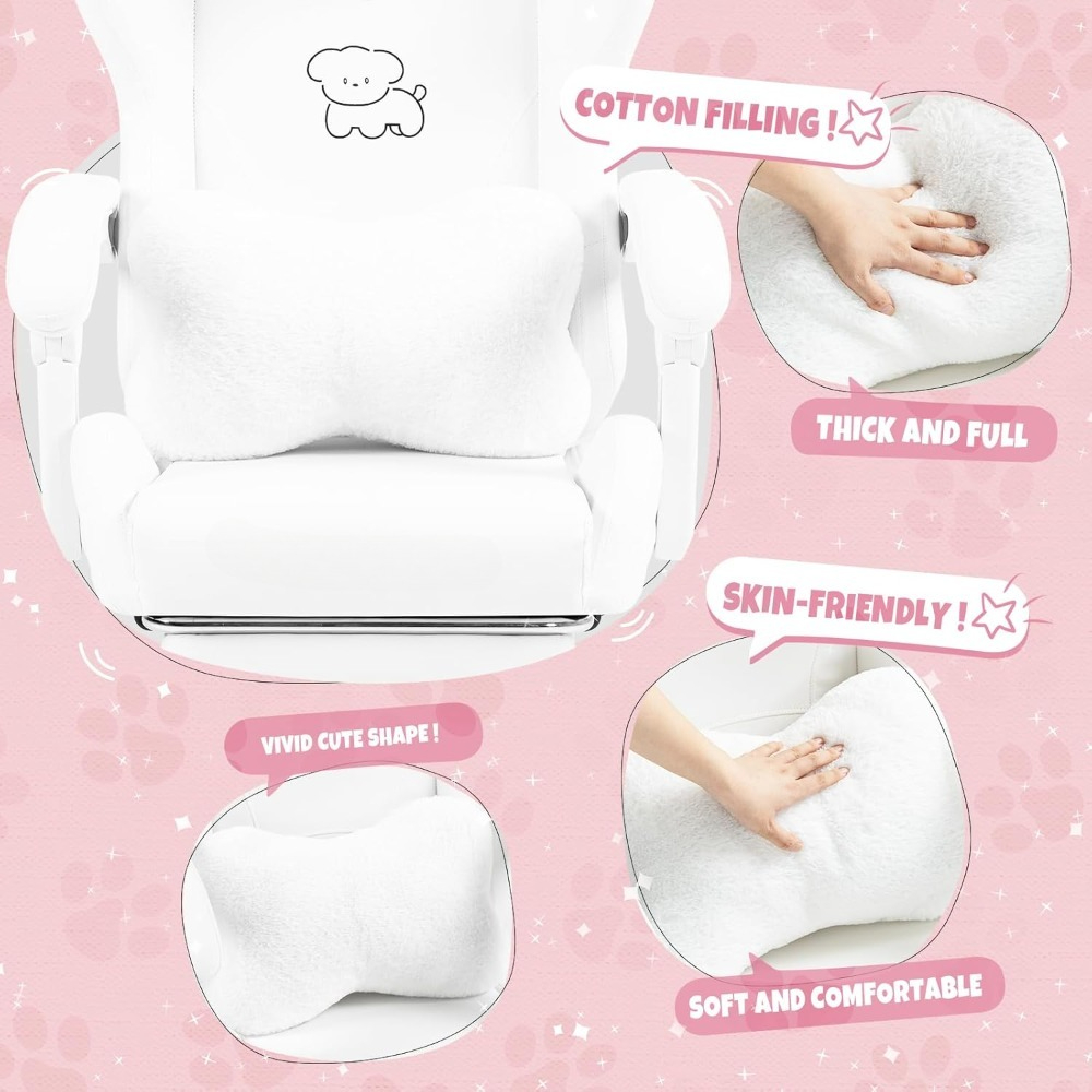Cute Gaming Chair with Lumbar  - Office Footrest Cushion 评论和价格