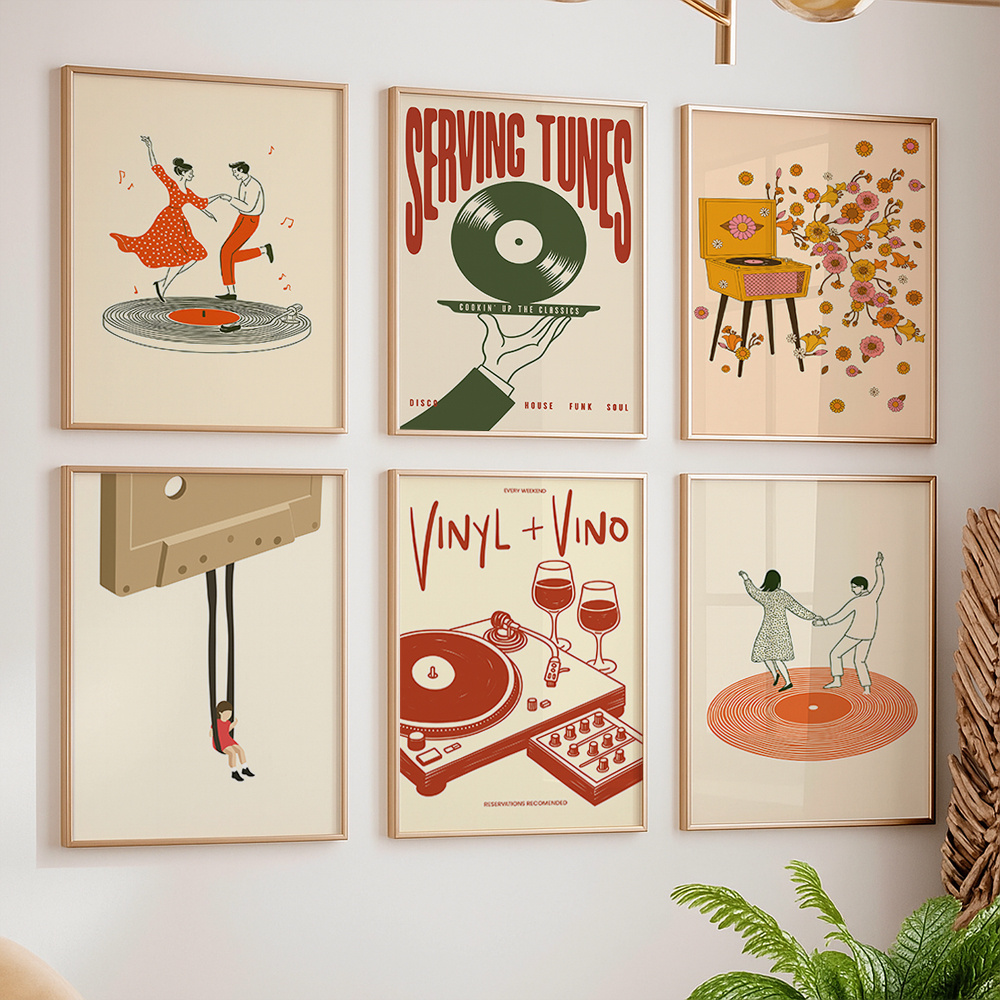1pc Vintage Music Canvas Poste - Office Furniture For Sale 评论和价格
