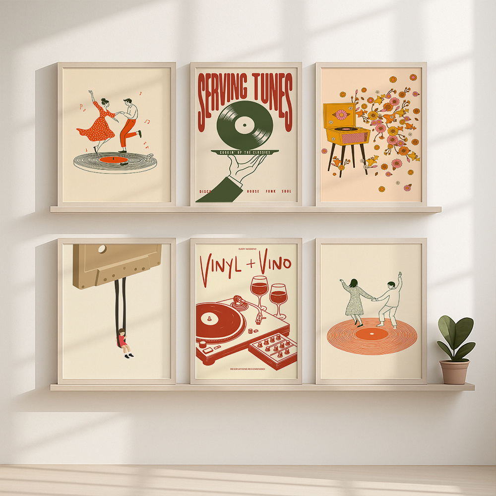 1pc Vintage Music Canvas Poste - Office Furniture For Sale 评论和价格