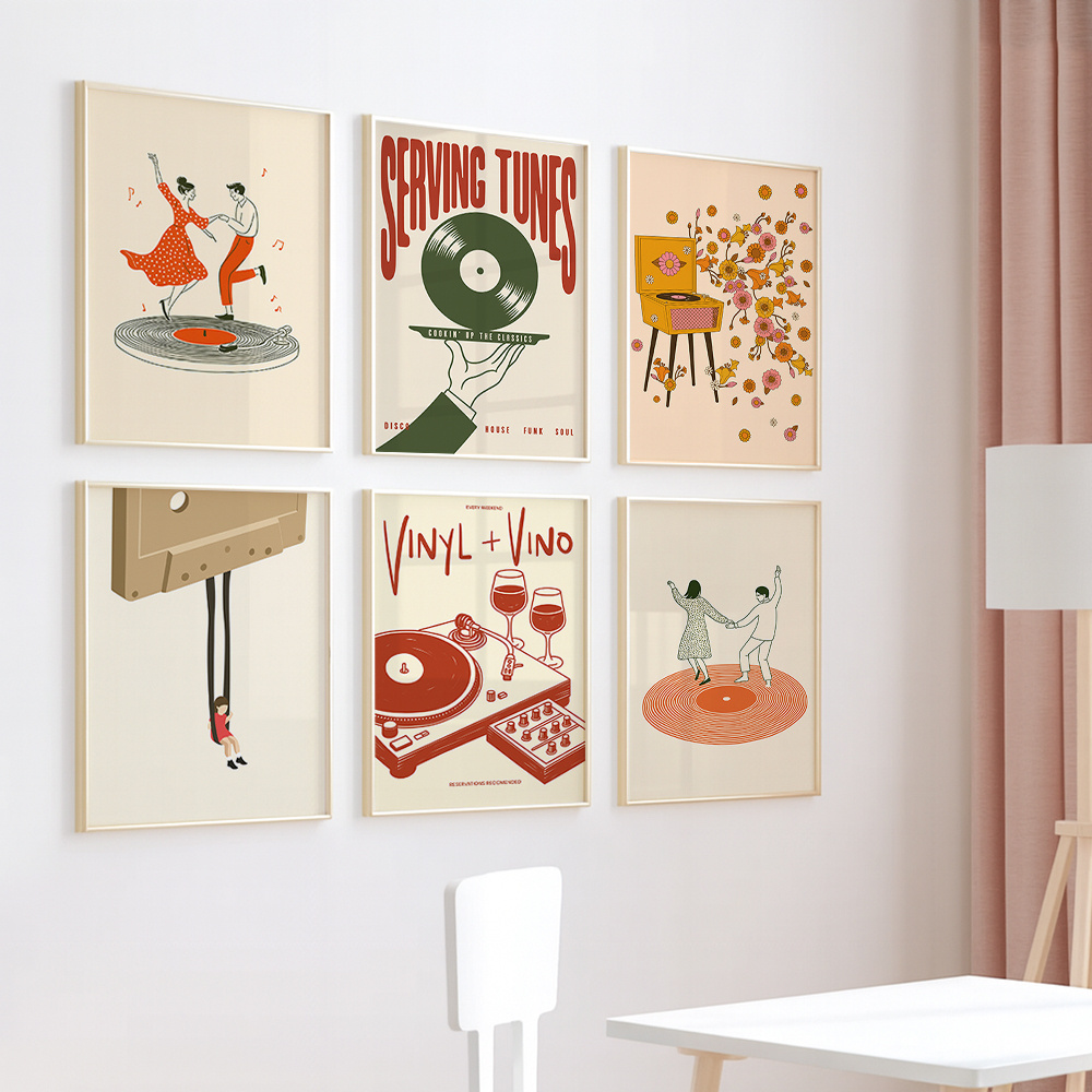 1pc Vintage Music Canvas Poste - Office Furniture For Sale 评论和价格