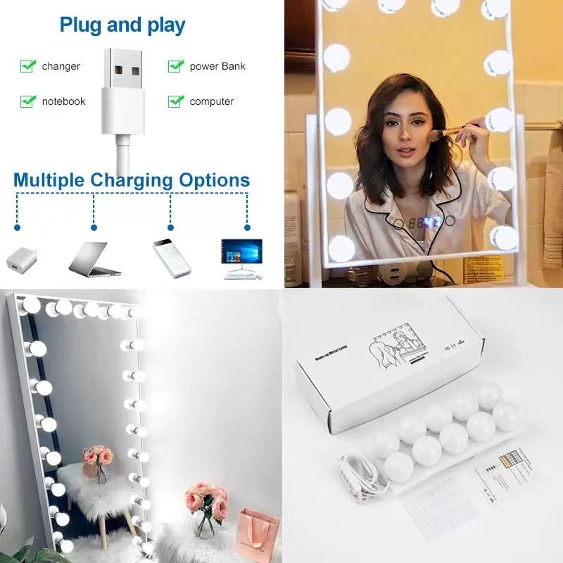 LED Light Paste Mirror Makeup  - Office Furniture Modern 评论和价格