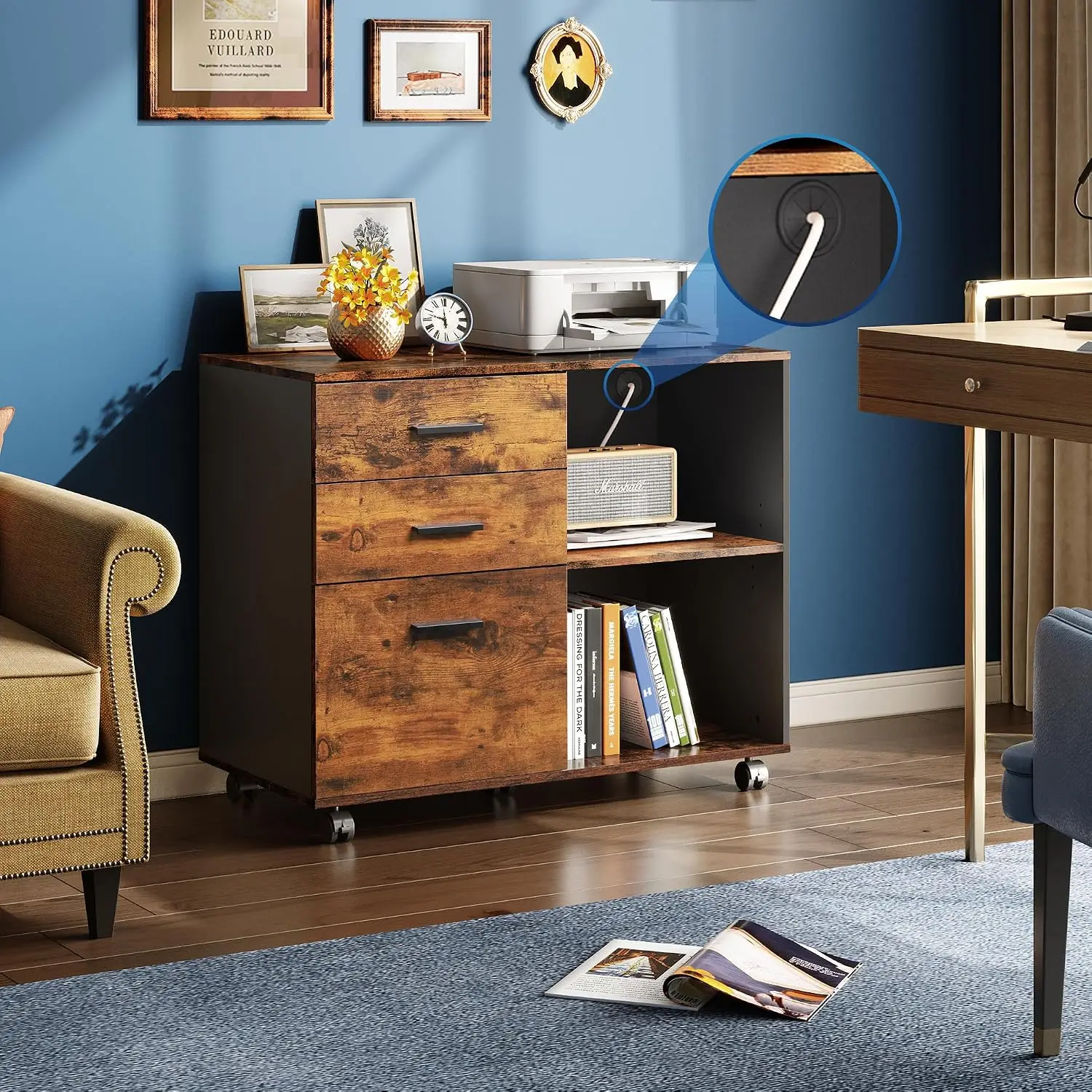 3-Drawer Mobile File Cabinet,  - File Cabinet Lateral 评论和价格
