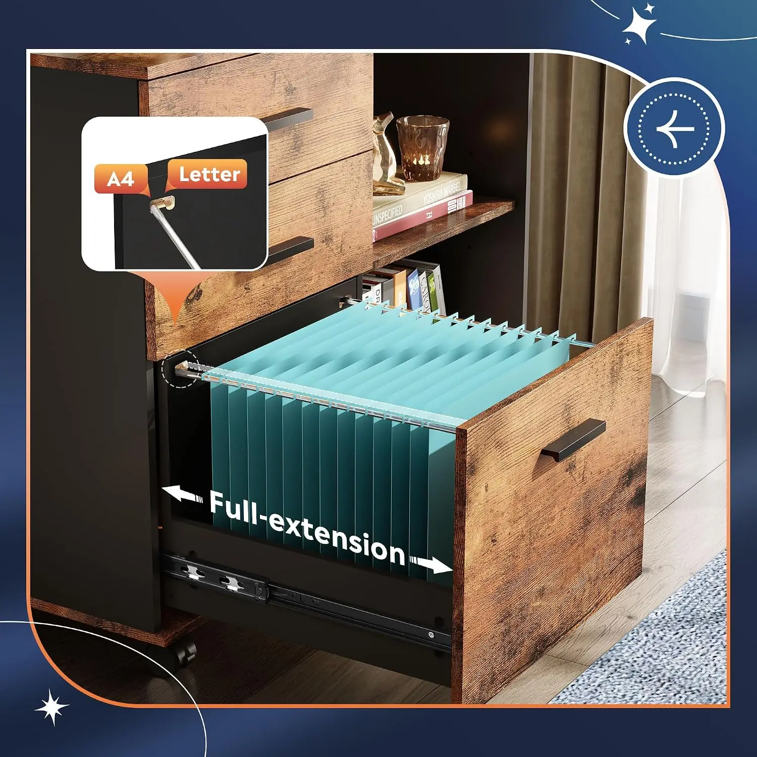 3-Drawer Mobile File Cabinet,  - File Cabinet Lateral 评论和价格