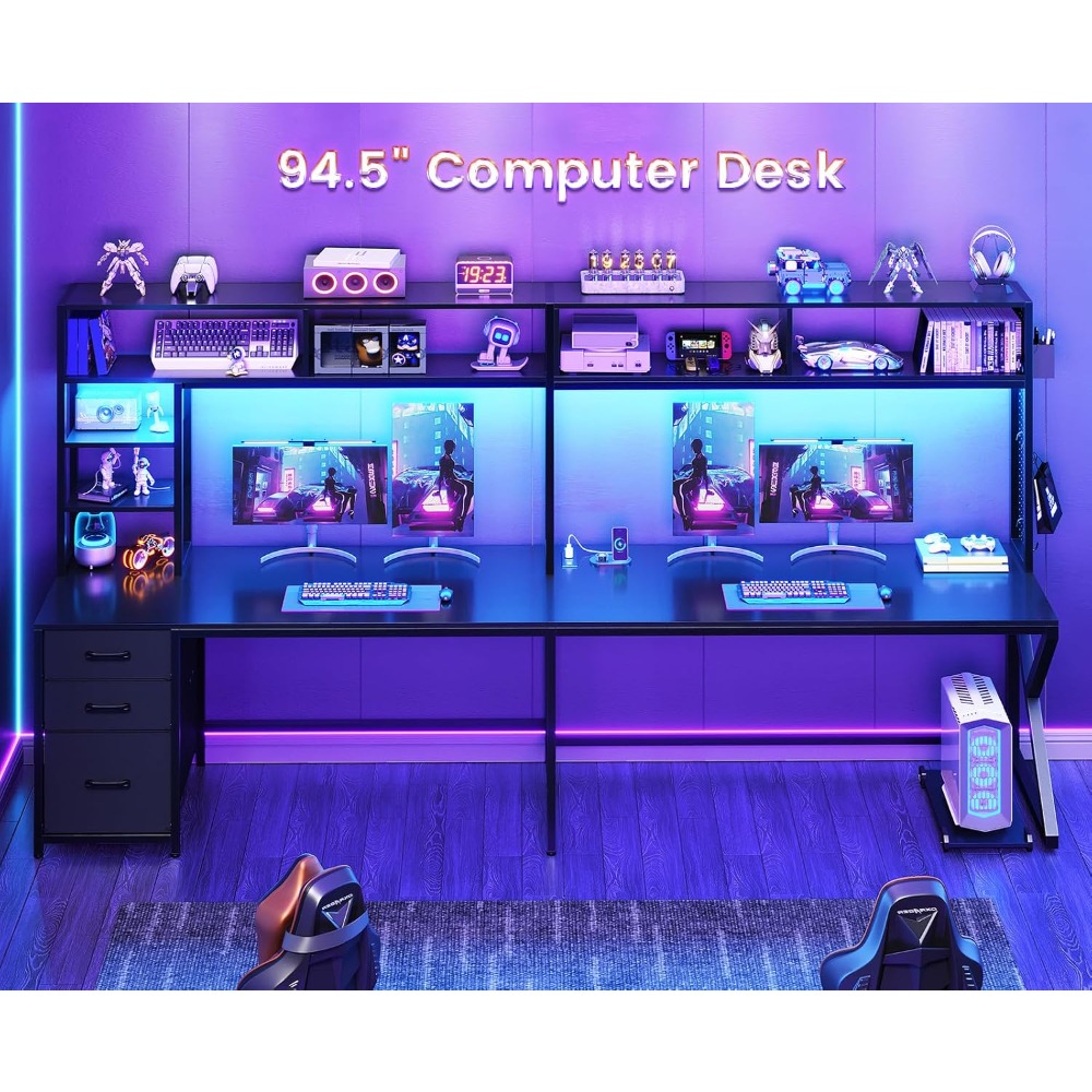 L Shaped Gaming Desk with Stor - Gaming Desk With Hutch 评论和价格