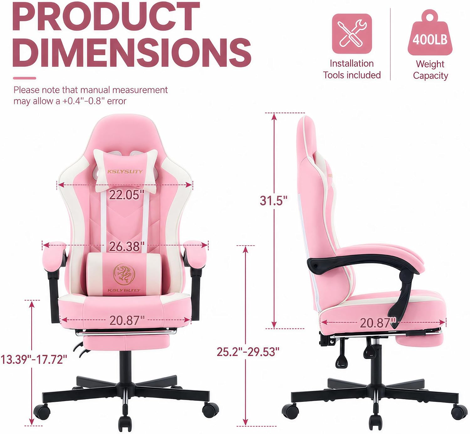 Ergonomic High Back Gaming Cha - Office Footrest Cushion 评论和价格