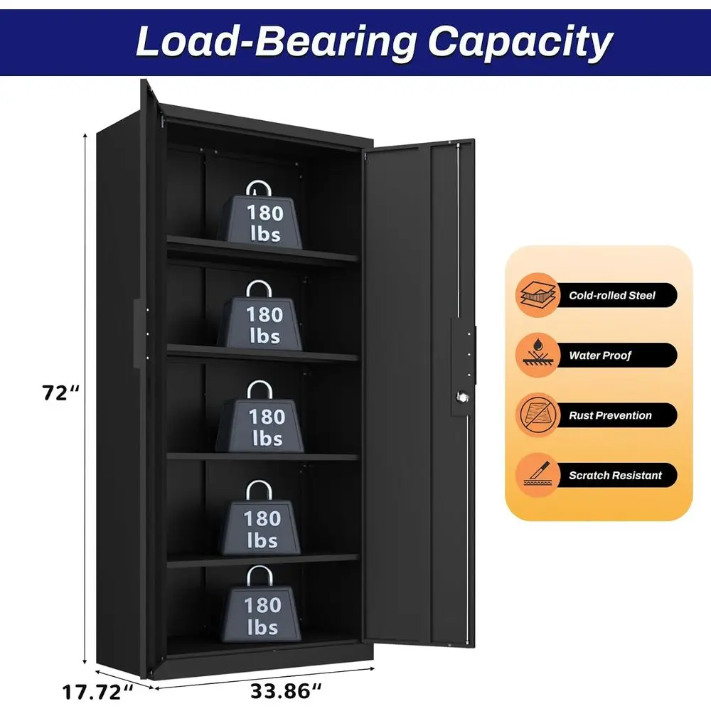 72 High Heavy-Duty Metal Stora - Office Storage Cabinet 评论和价格