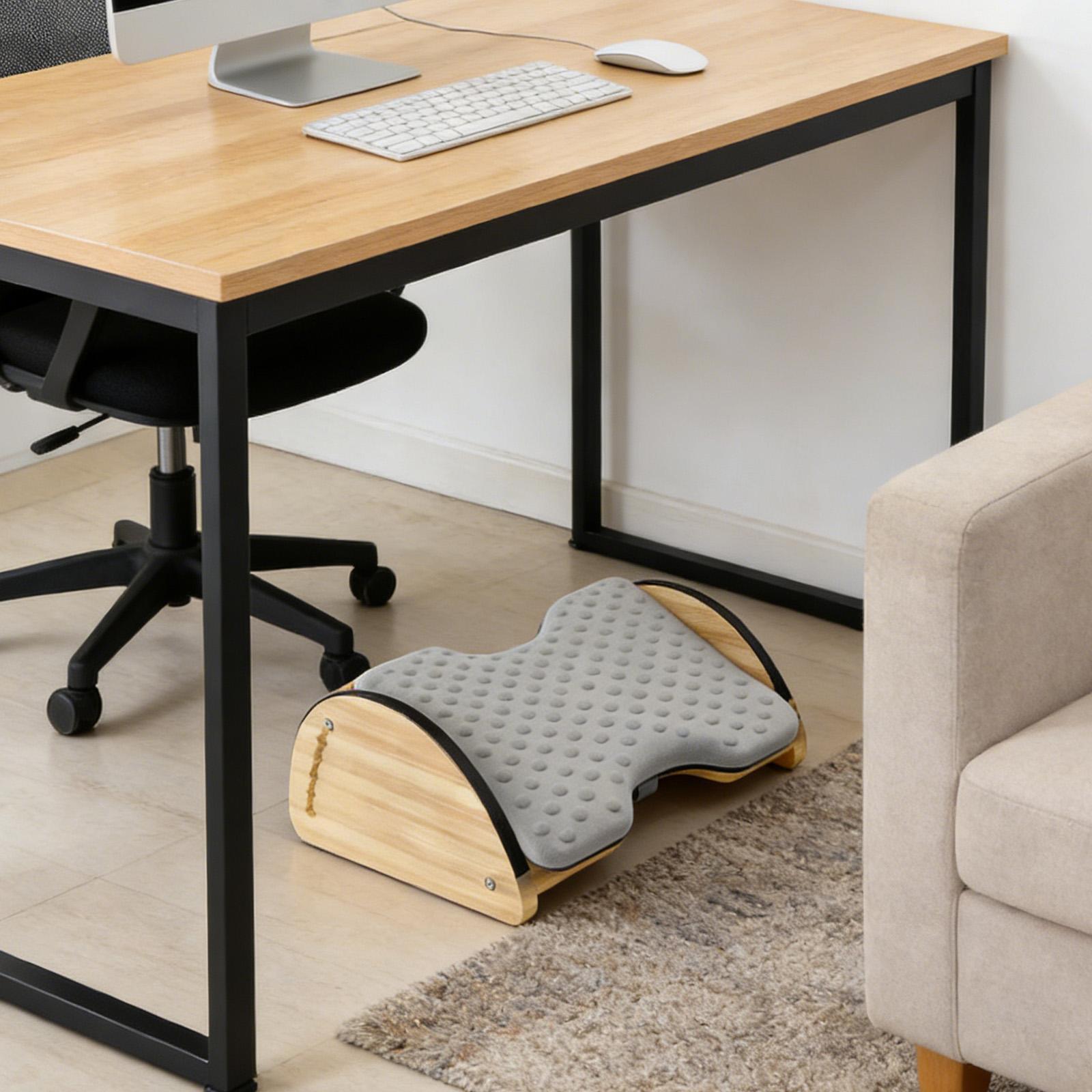 Adjustable Office Bamboo Footr - Office Footrest Cushion 评论和价格