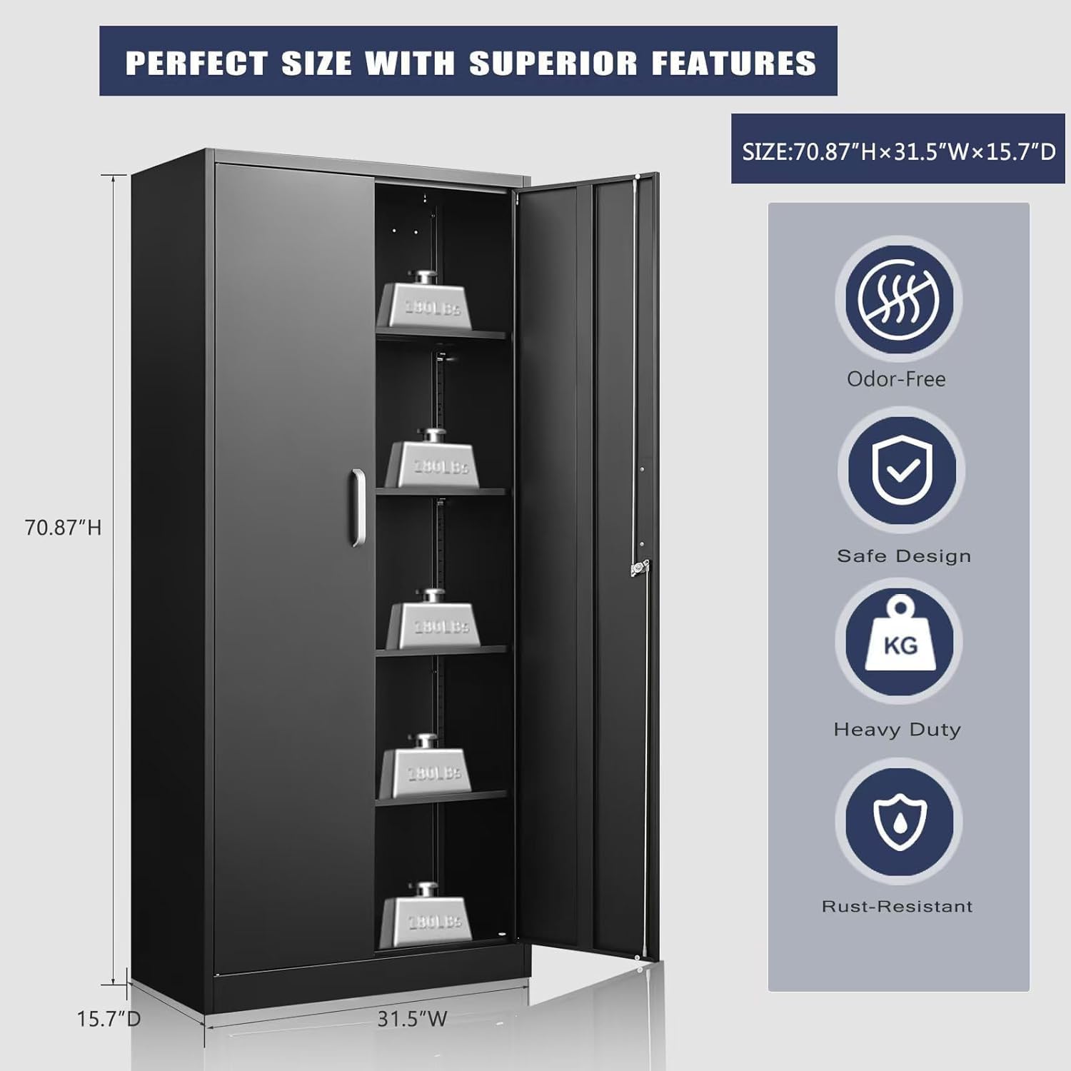 Metal Storage Cabinet With Adj - Office Storage Cabinet 评论和价格