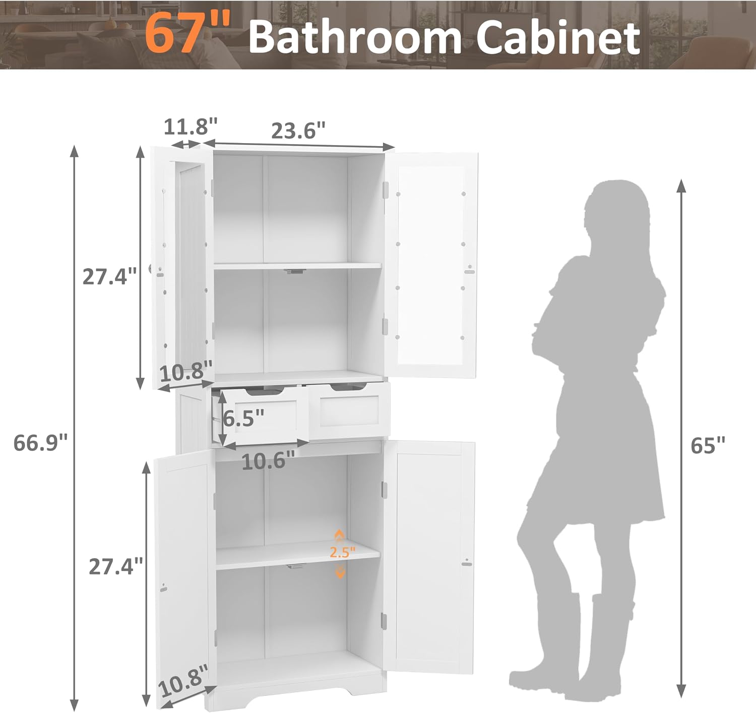Tall Bathroom Storage Cabinet  - Office Storage Cabinet 评论和价格