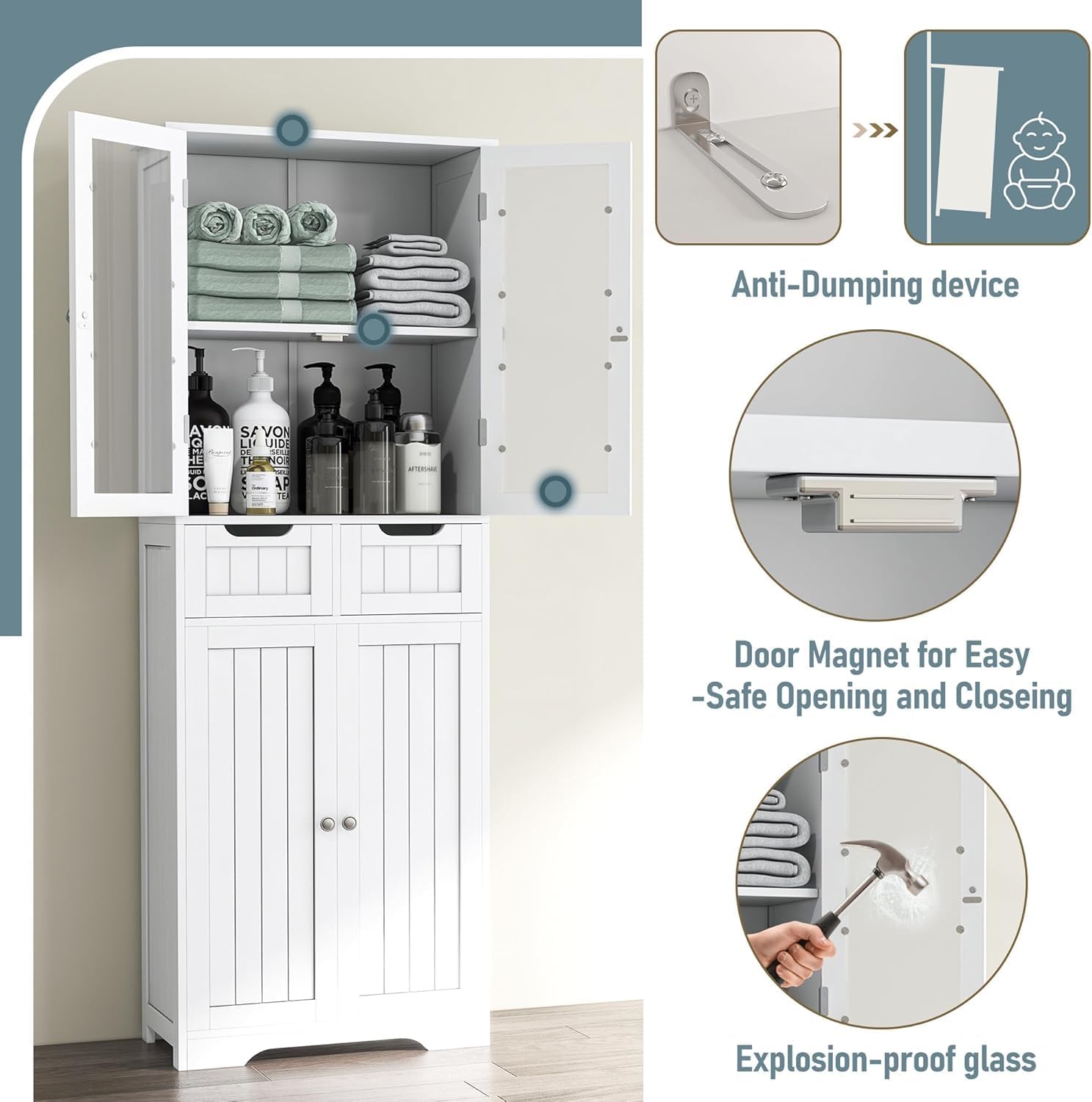 Tall Bathroom Storage Cabinet  - Office Storage Cabinet 评论和价格